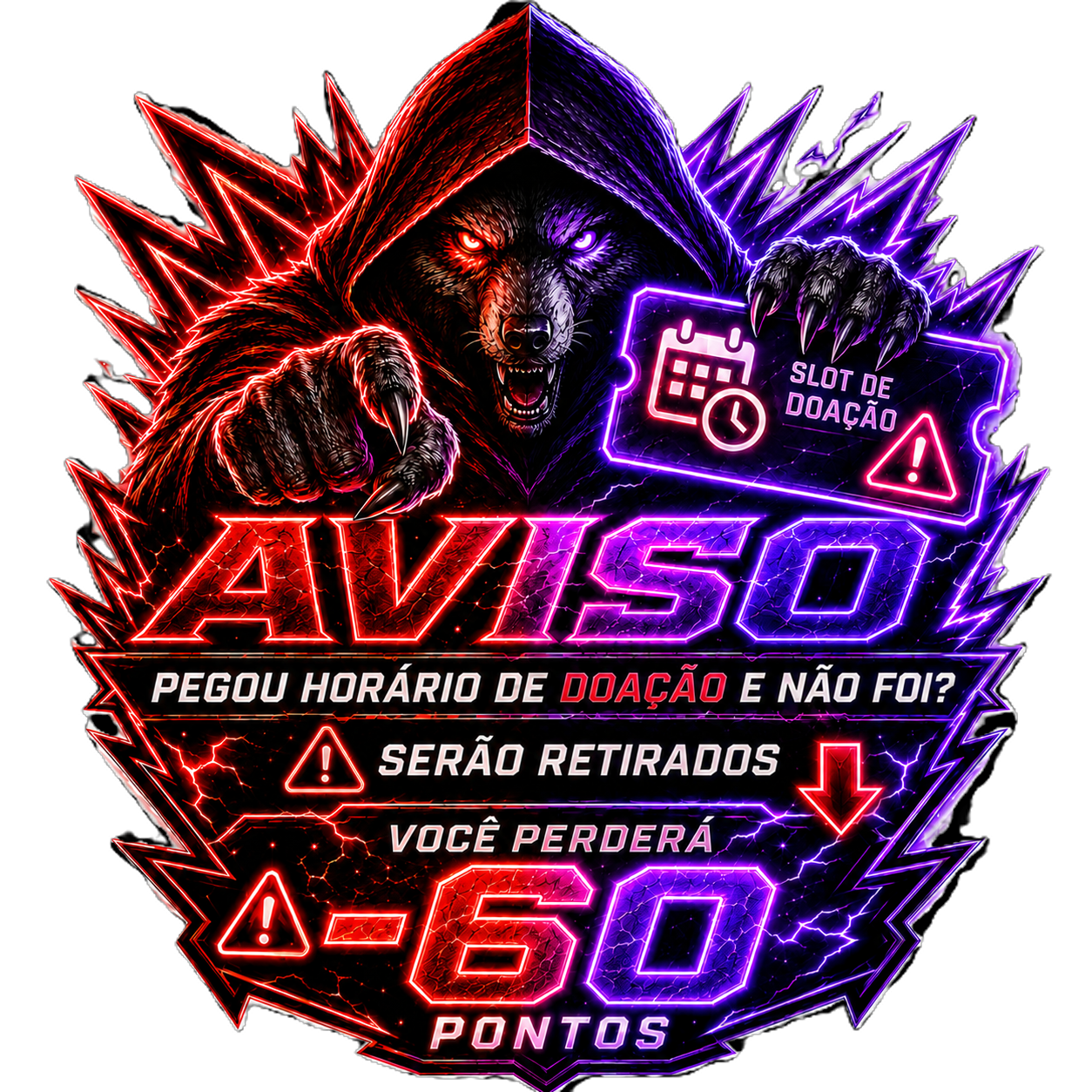 Pegou o horário do amigo e não fez = menos 60 pontos.